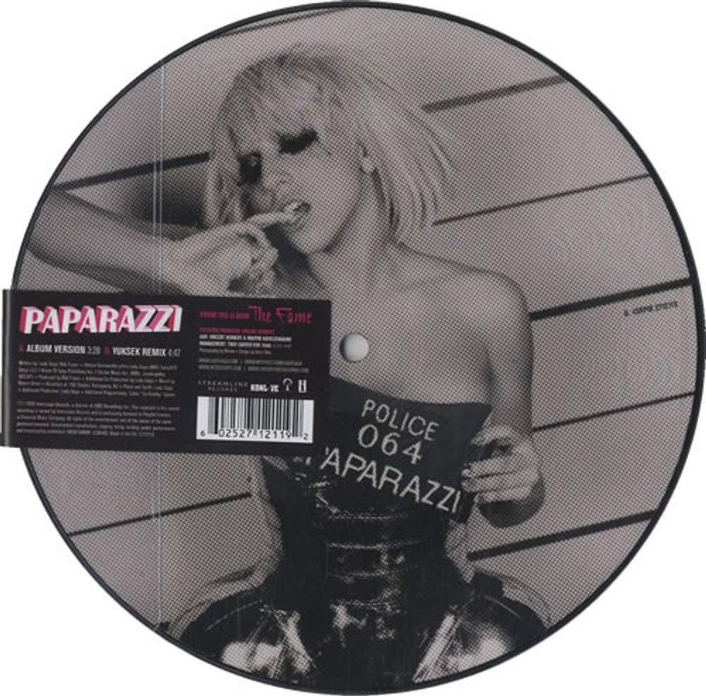 Lady Gaga Paparazzi UK 7" vinyl picture disc (7 inch picture disc single) LGQ7PPA473621