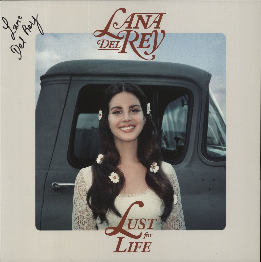 Lana Del Rey Lust For Life - Coke Bottle Clear Vinyl - Autographed UK 2-LP vinyl record set (Double LP Album)