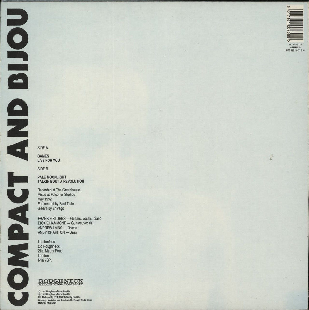 Leatherface Compact And Bijou UK 10" vinyl single (10 inch record) 5017161002588