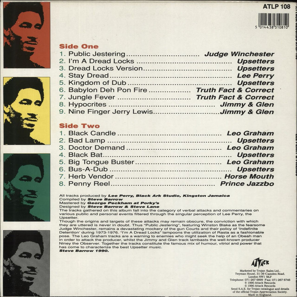 Lee Perry Public Jestering UK vinyl LP album (LP record)