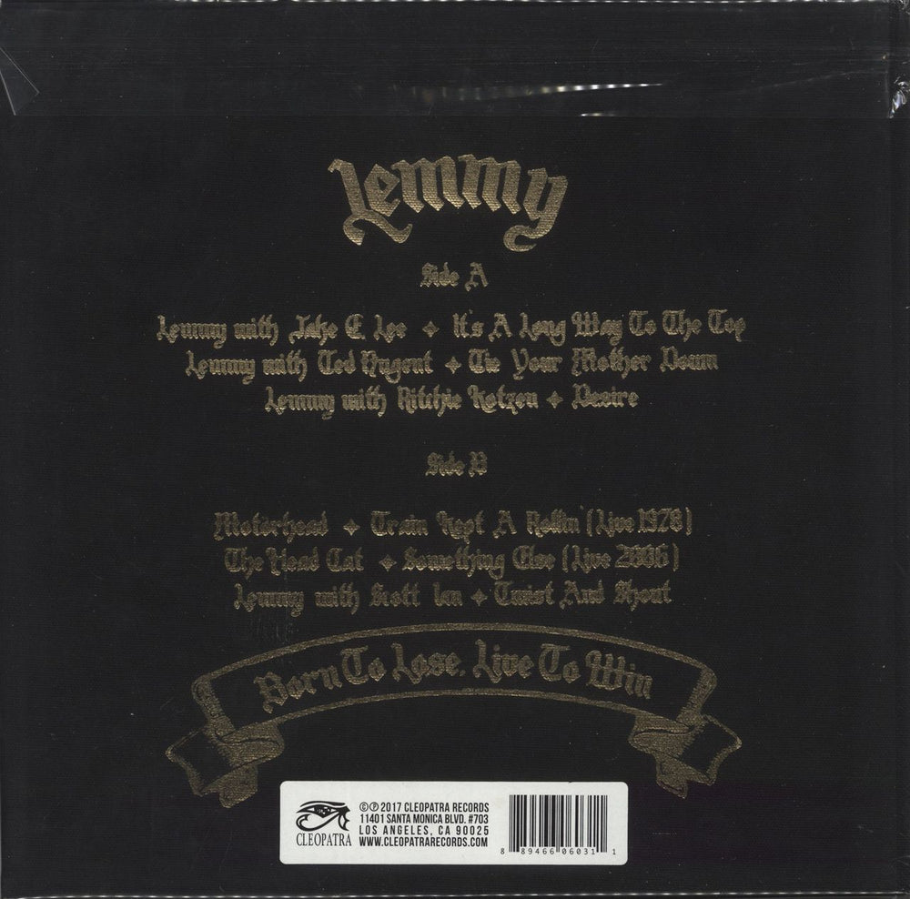 Lemmy Born To Lose, Live To Win US vinyl LP album (LP record) 889466060311