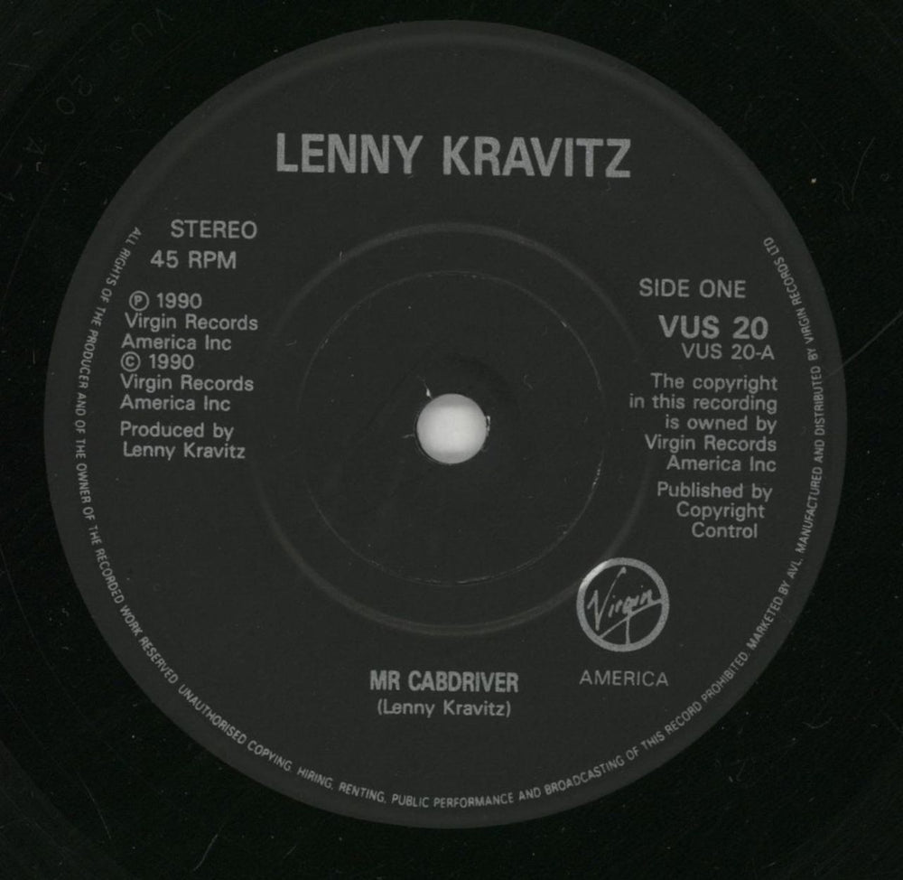 Lenny Kravitz Mr Cab Driver UK 7" vinyl single (7 inch record / 45) KVZ07MR17182