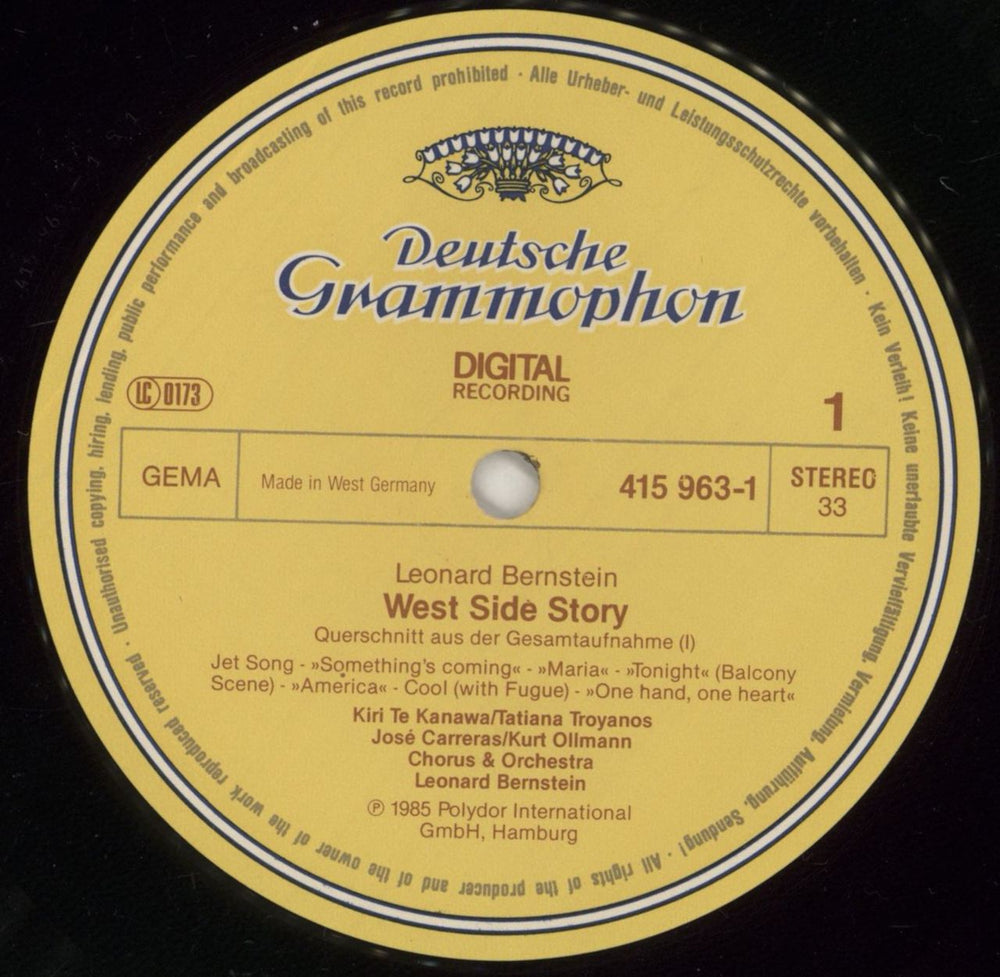 Leonard Bernstein West Side Story (Highlights) German vinyl LP album (LP record) 5LBLPWE306023