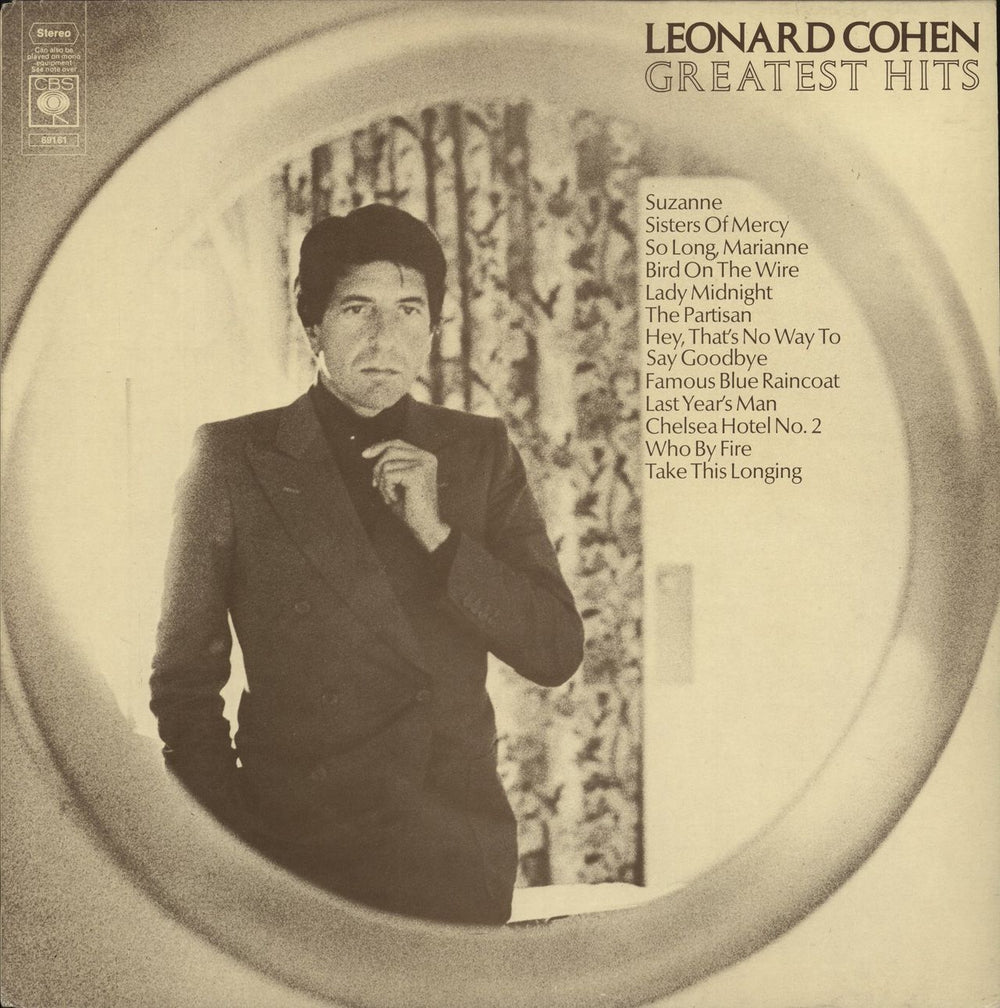 Leonard Cohen Greatest Hits + Insert UK vinyl LP album (LP record) 69161