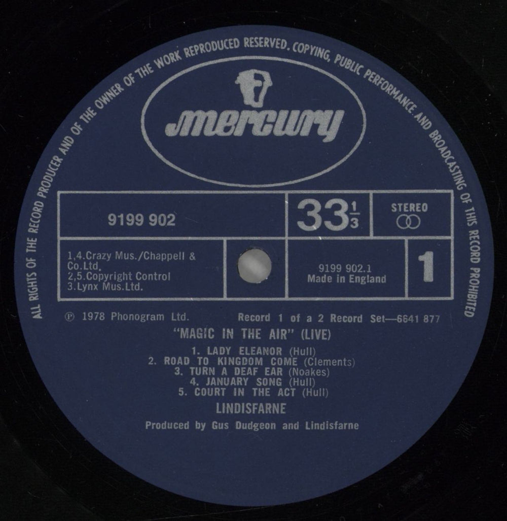 Lindisfarne Magic In The Air - Live - EX UK 2-LP vinyl record set (Double LP Album) LSF2LMA880808