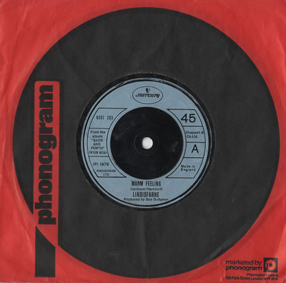 Lindisfarne Warm Feeling UK 7" vinyl single (7 inch record / 45) 6007205