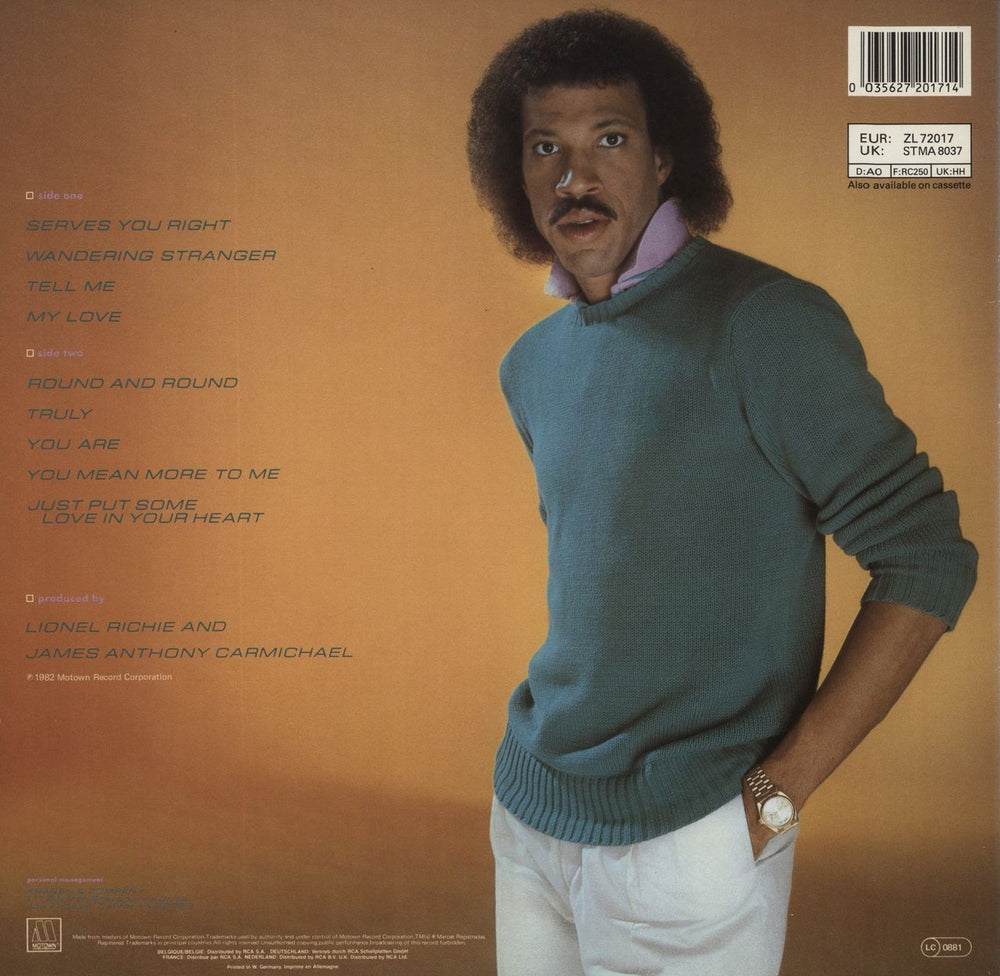 Lionel Richie Lionel Richie German vinyl LP album (LP record) 035627201714