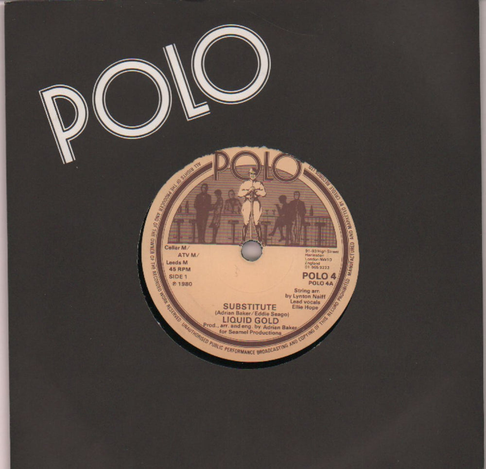 Liquid Gold Substitute UK 7" vinyl single (7 inch record / 45) POLO4