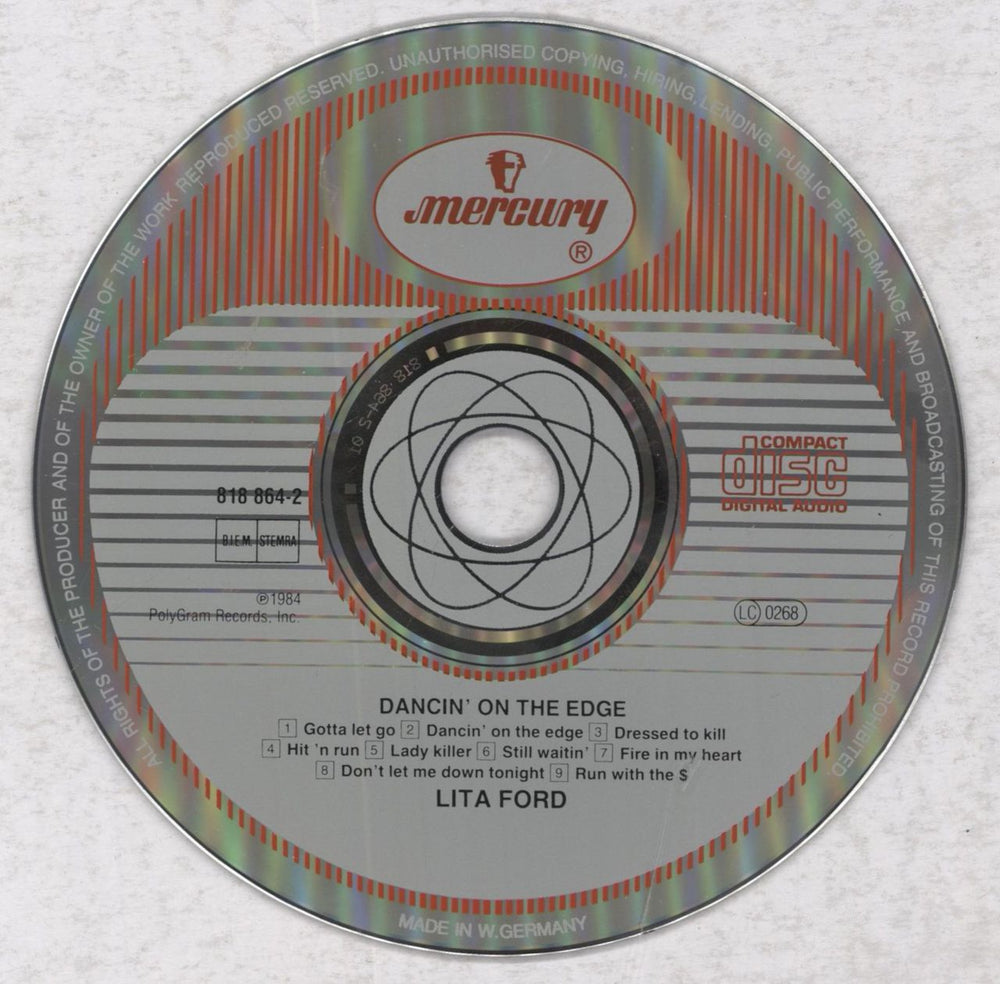 Lita Ford Dancin' On The Edge German CD album (CDLP) LTFCDDA835472
