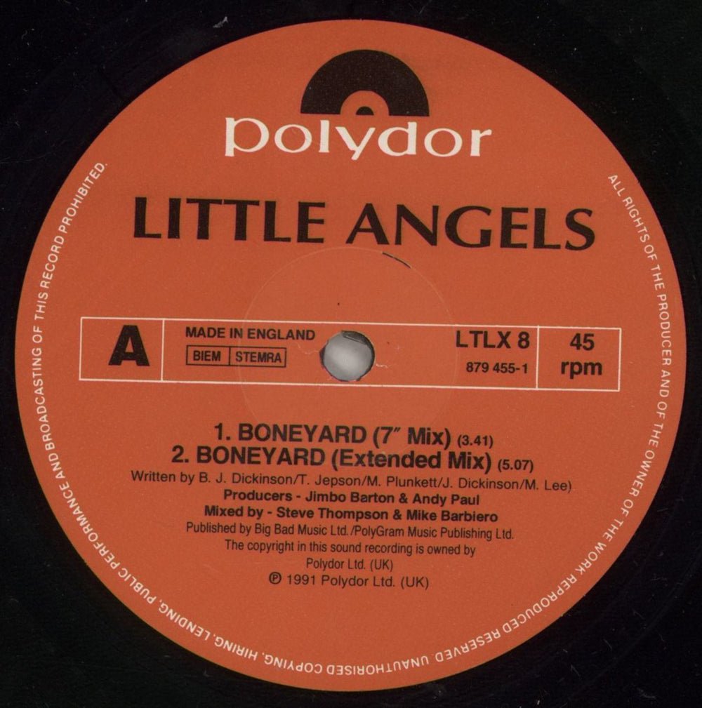 Little Angels Boneyard UK 12" vinyl single (12 inch record / Maxi-single) LIT12BO12775