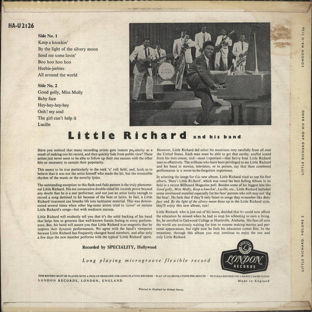 Little Richard Little Richard Volume 2 - Flipback - VG UK vinyl LP album (LP record)