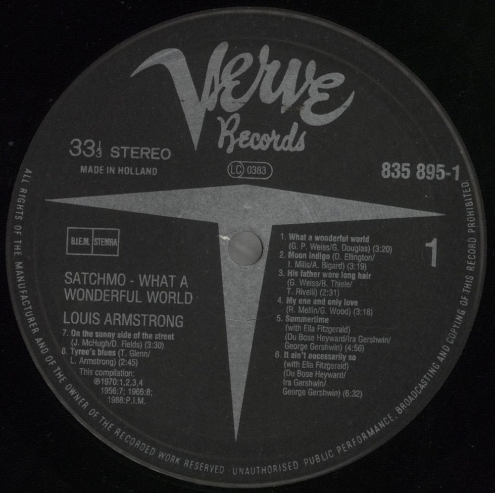 Louis Armstrong Satchmo - What A Wonderful World UK vinyl LP album (LP record) LOALPSA856978