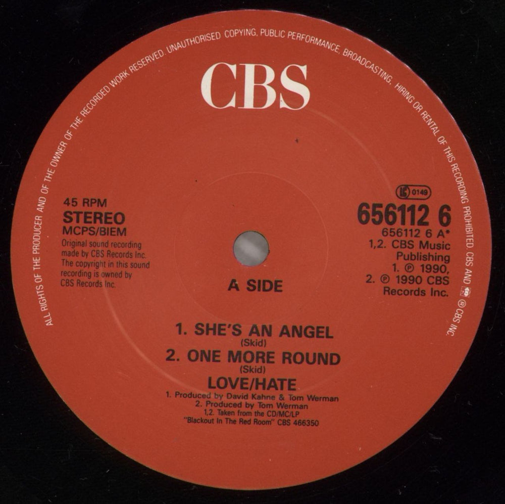 Love/Hate She's An Angel - Poster Sleeve UK 12" vinyl single (12 inch record / Maxi-single) L3212SH719273