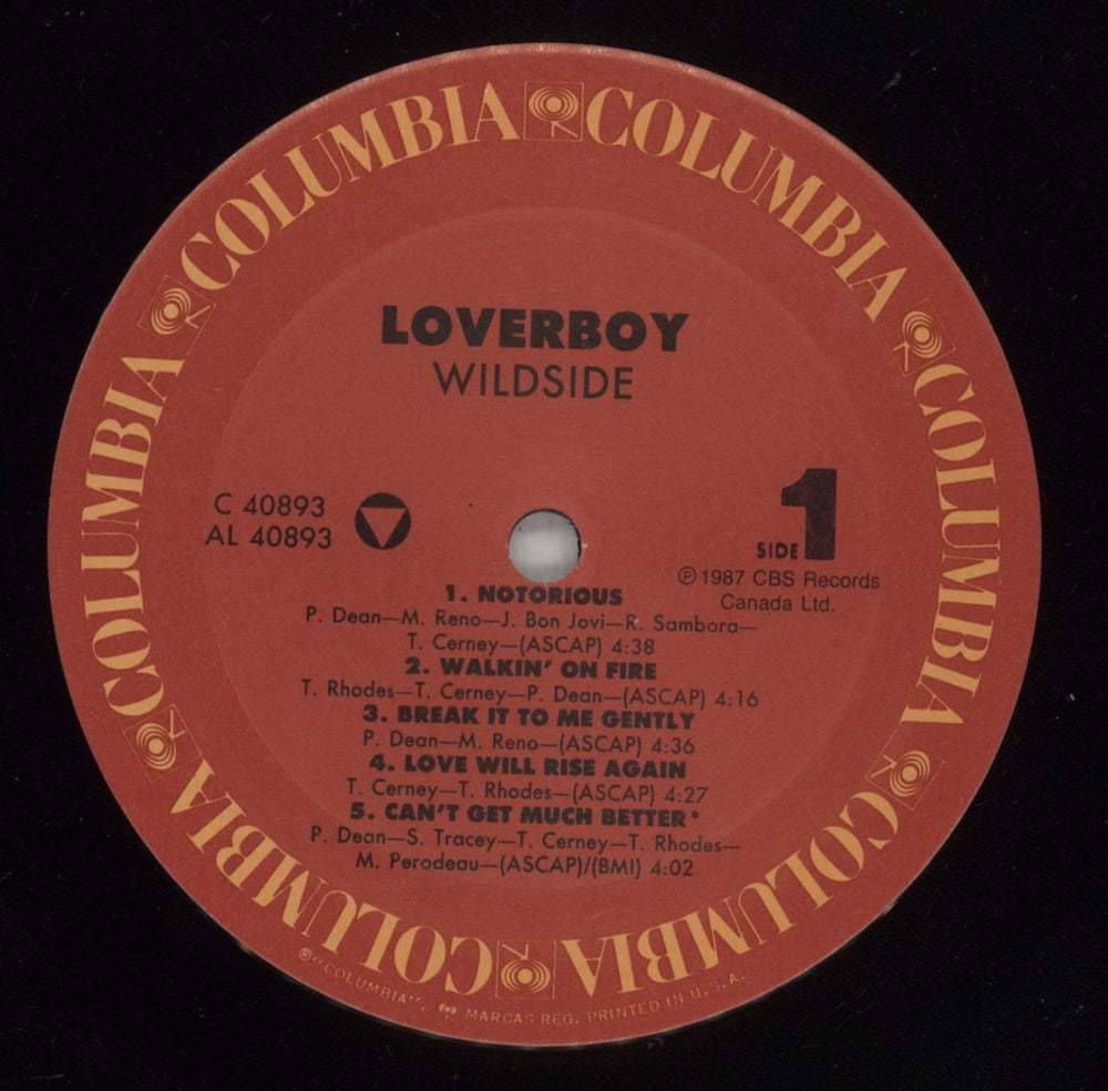 Loverboy Wildside US vinyl LP album (LP record) LA-LPWI874587