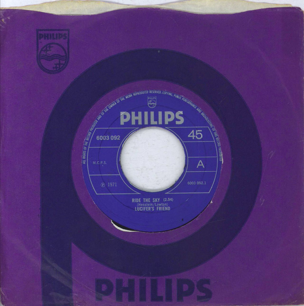 Lucifer's Friend Ride The Sky UK 7" vinyl single (7 inch record / 45) 6003092