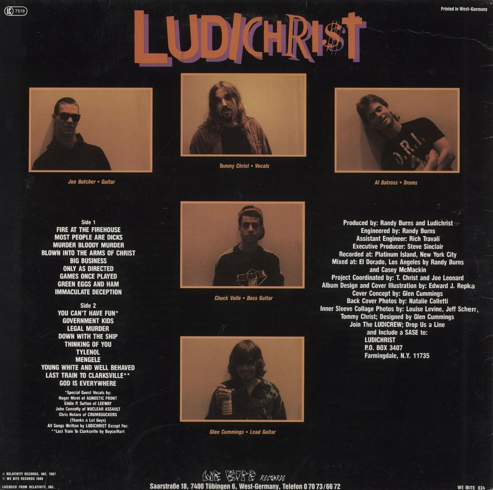 Ludichrist Immaculate Deception German vinyl LP album (LP record)