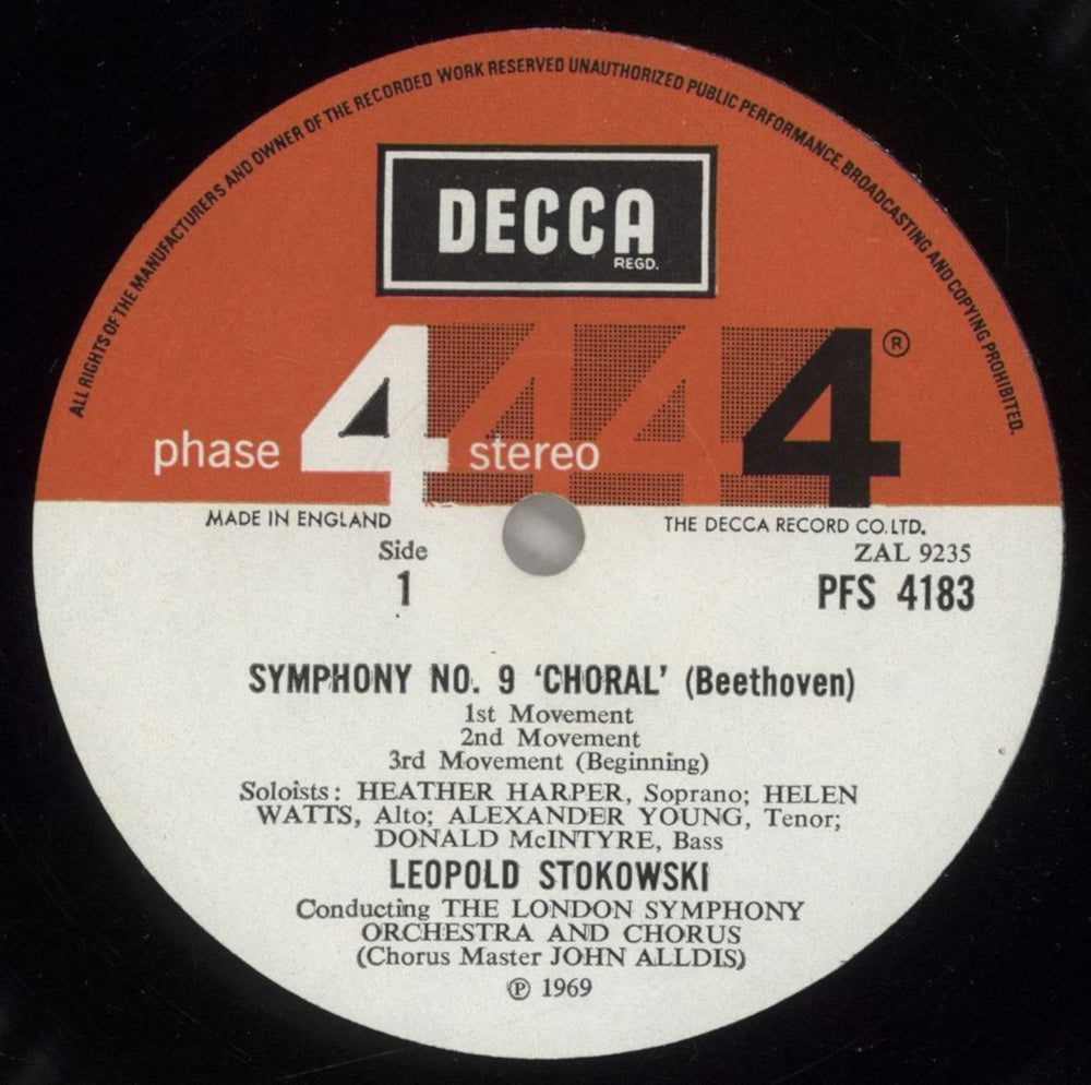 Ludwig Van Beethoven Beethoven: Symphony No. 9 ("Choral") UK vinyl LP album (LP record) LVBLPBE878176