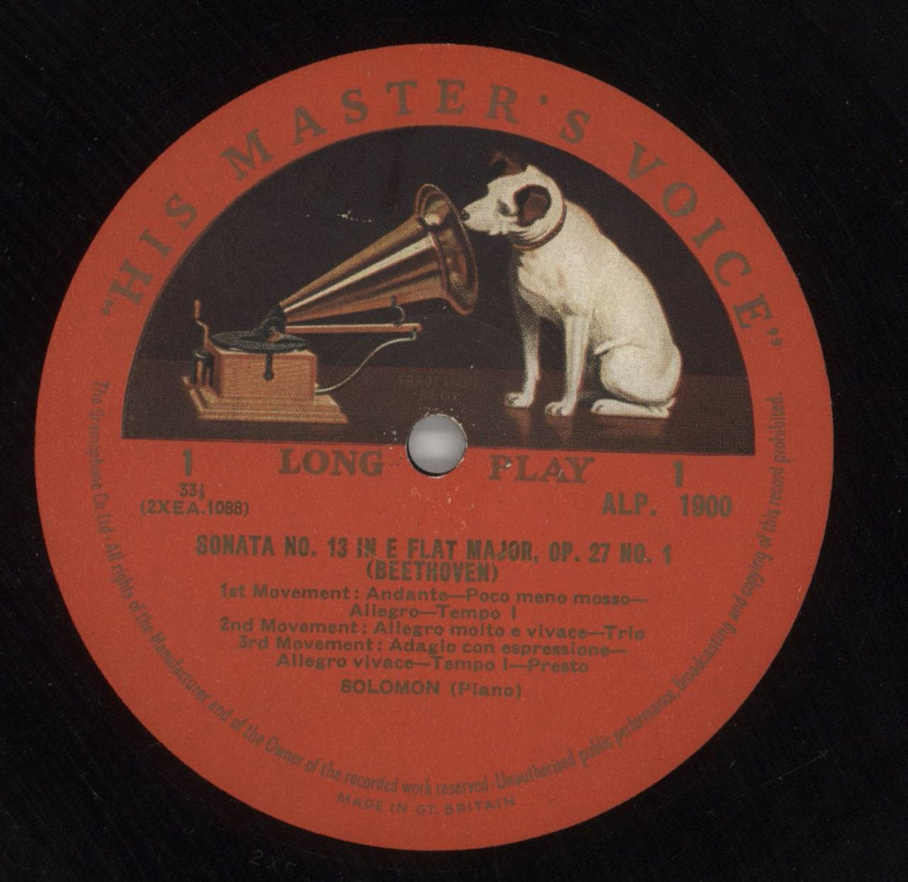 Ludwig Van Beethoven Sonata No. 13 In E Flat Major / Sonata No. 31 In A Flat Major Dutch vinyl LP album (LP record) LVBLPSO863552