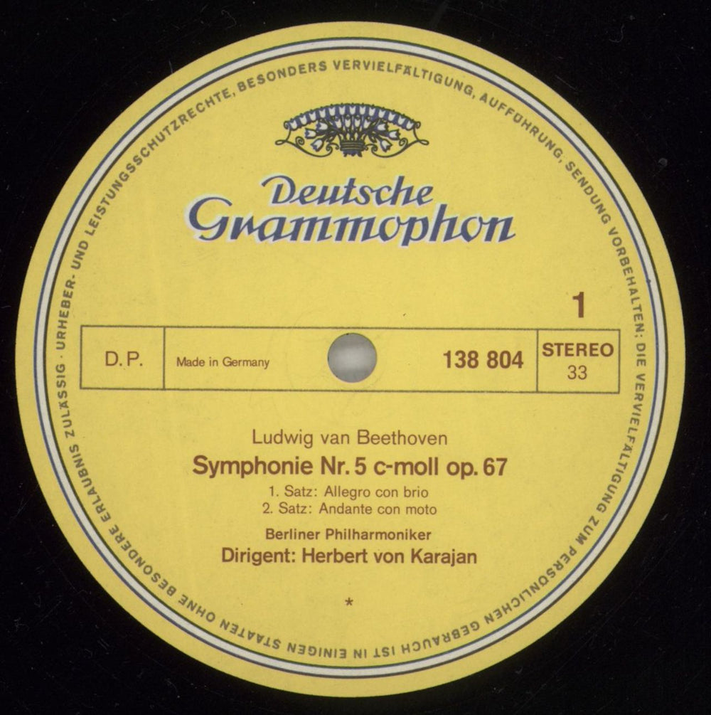 Ludwig Van Beethoven Symphony No. 5 + DG Brochure German vinyl LP album (LP record) LVBLPSY877786