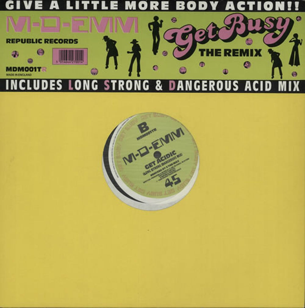 M-D-Emm Give A Little More Body Action (Everybody Push Now) UK 12" vinyl single (12 inch record / Maxi-single) MDM001TR