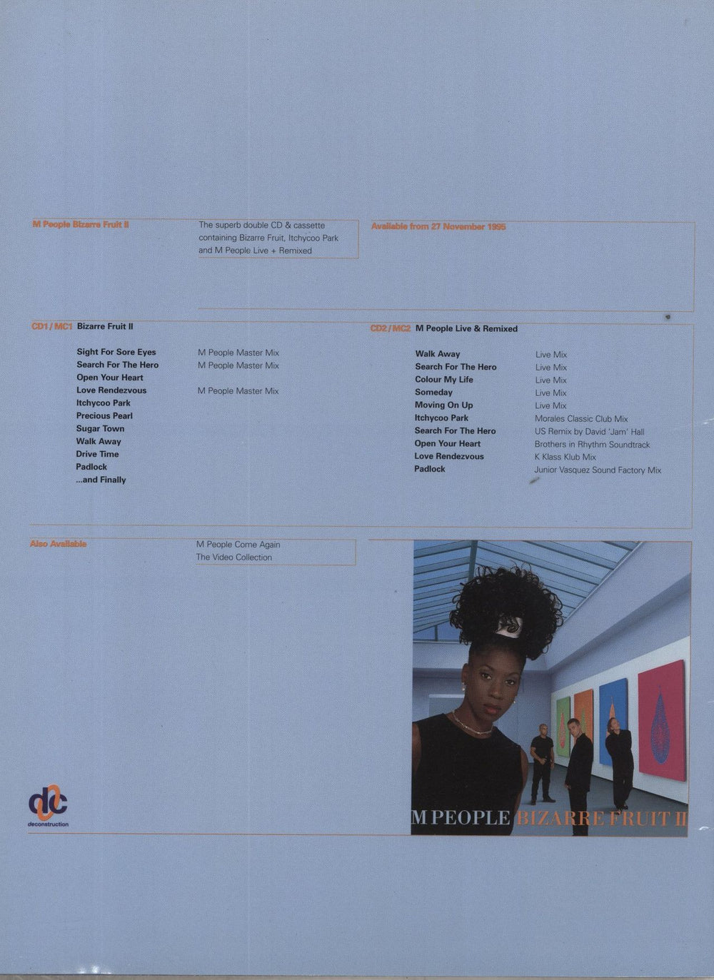 M-People Winter Tour 1995 UK tour programme