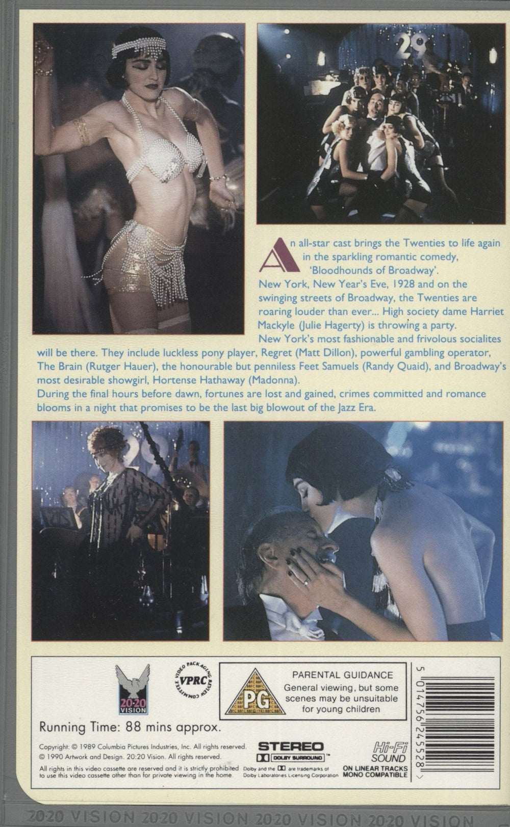 Madonna Bloodhounds Of Broadway UK video (VHS or PAL or NTSC) 5014756245528