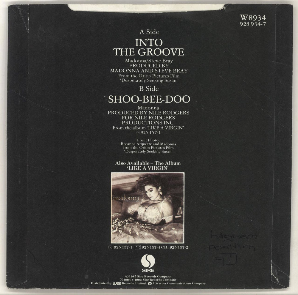 Madonna Into The Groove - Solid + Card Sleeve UK 7" vinyl single (7 inch record / 45) MAD07IN565560