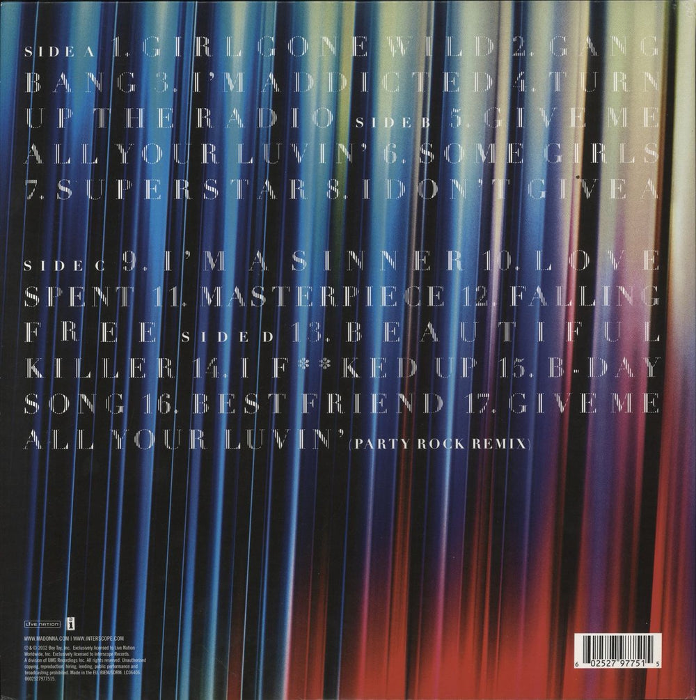 Madonna MDNA - 180gram UK 2-LP vinyl record set (Double LP Album) 602527977515