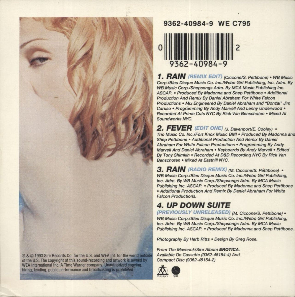 Madonna Rain French CD single (CD5 / 5") 093624098492