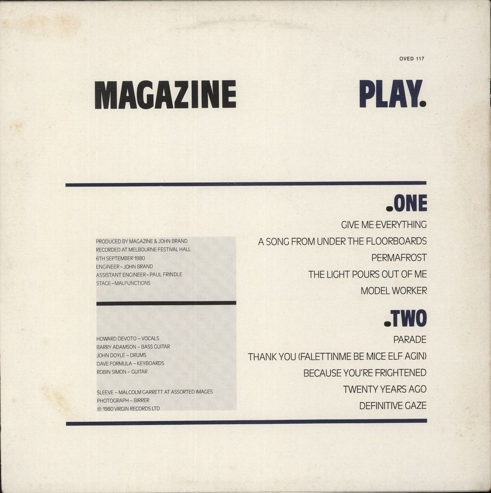 Magazine Play - Red/Green Labels UK vinyl LP album (LP record)