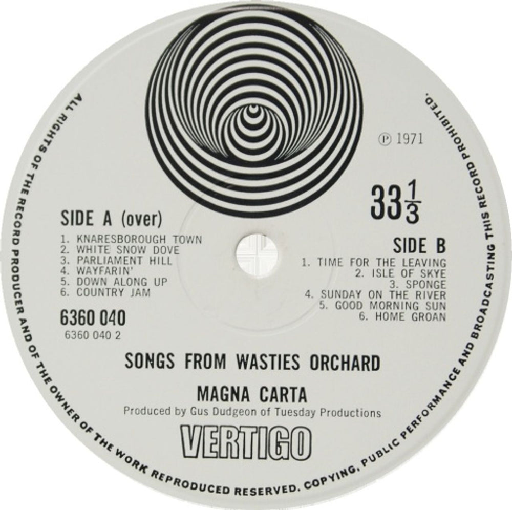 Magna Carta Songs From Wasties Orchard - 1st - EX UK vinyl LP album (LP record) GNCLPSO386902