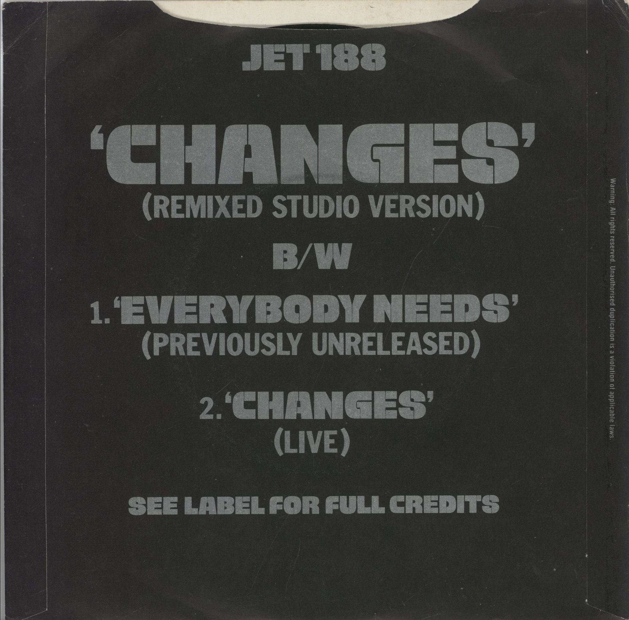 Magnum Changes UK 7\" vinyl single (7 inch record / 45)