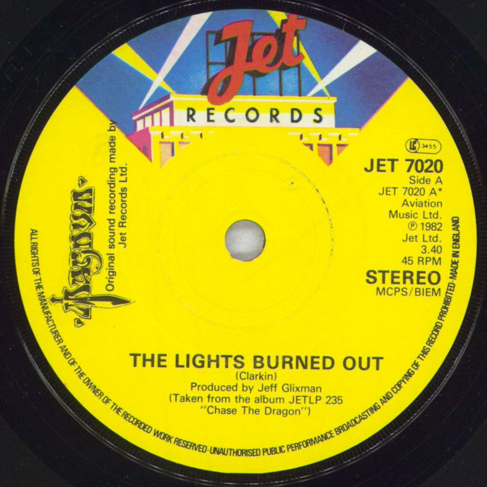 Magnum The Lights Burned Out - Autographed UK 7" vinyl single (7 inch record / 45) MAG07TH832782