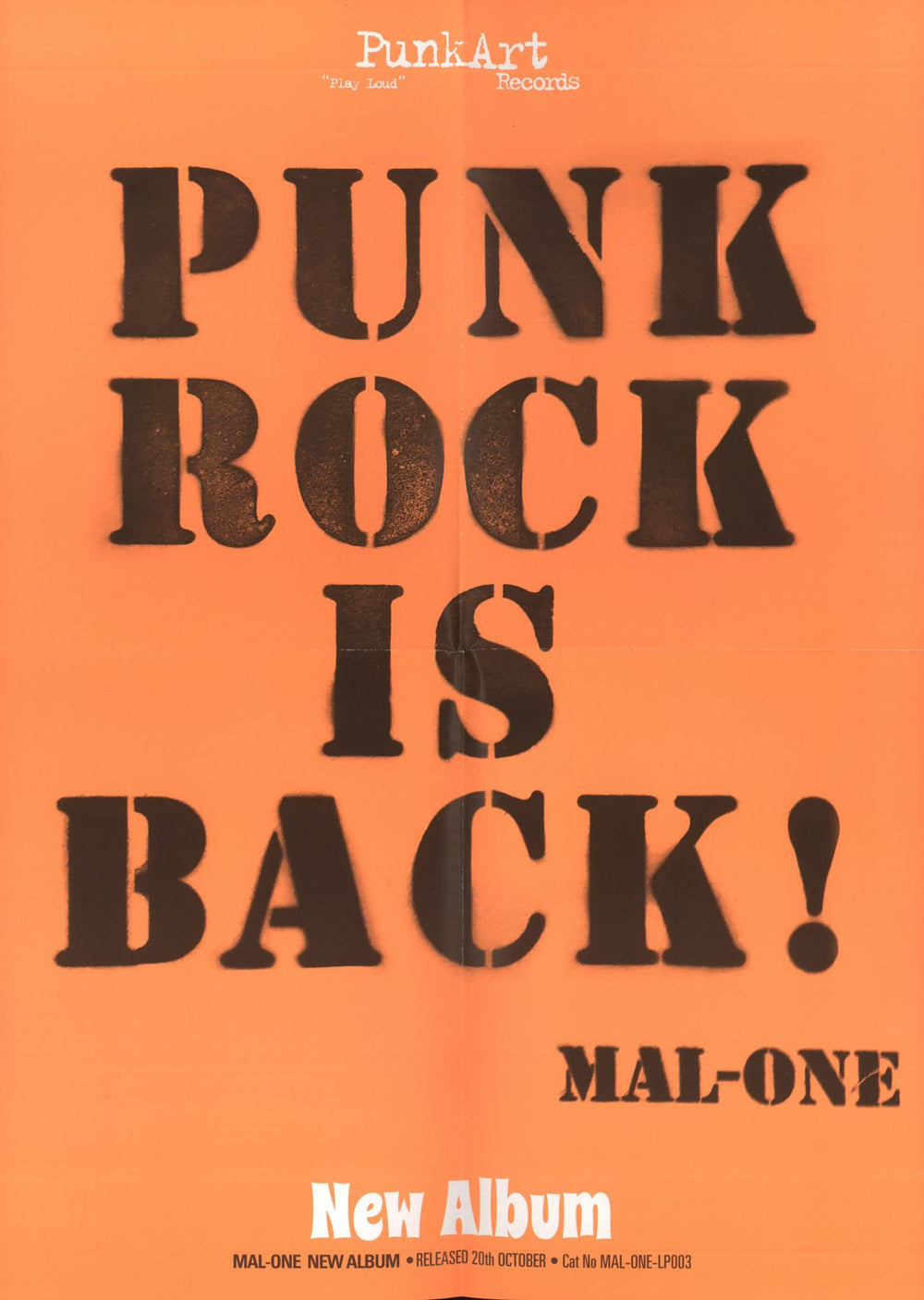 MAL-ONE Punk Rock Is Back! UK vinyl LP album (LP record) 5060135763251