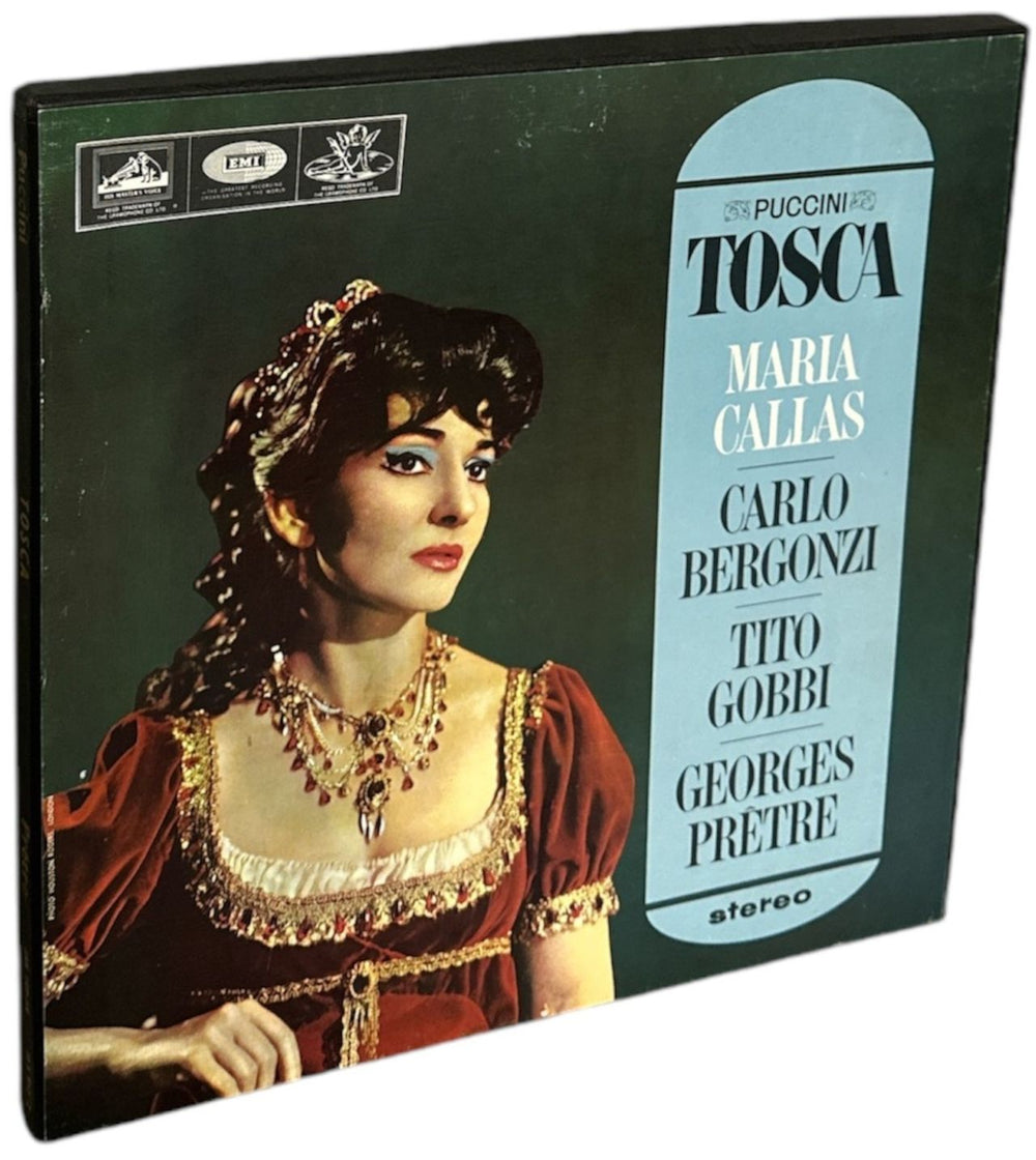 Maria Callas Tosca - colour stamp label UK Vinyl Box Set SAN149-50