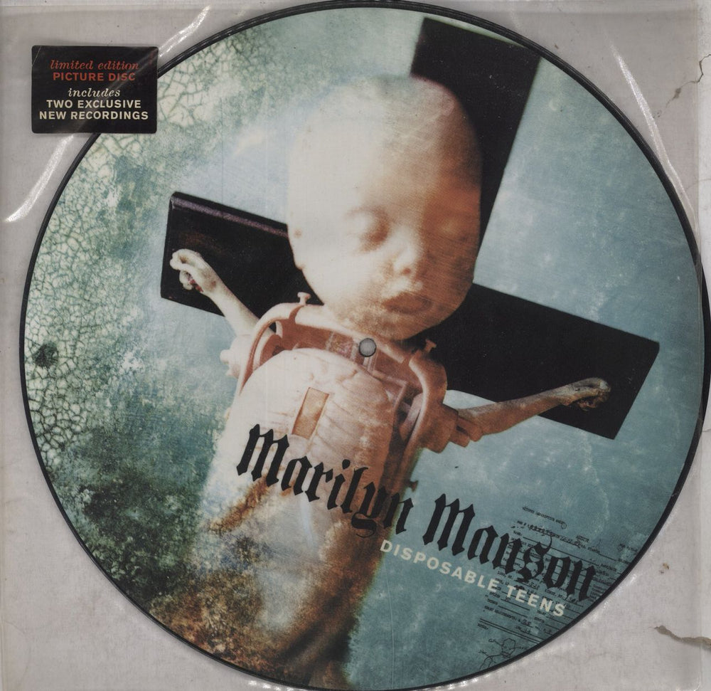 Marilyn Manson Disposable Teens - EX UK 12" vinyl picture disc (12 inch picture record) 4974581