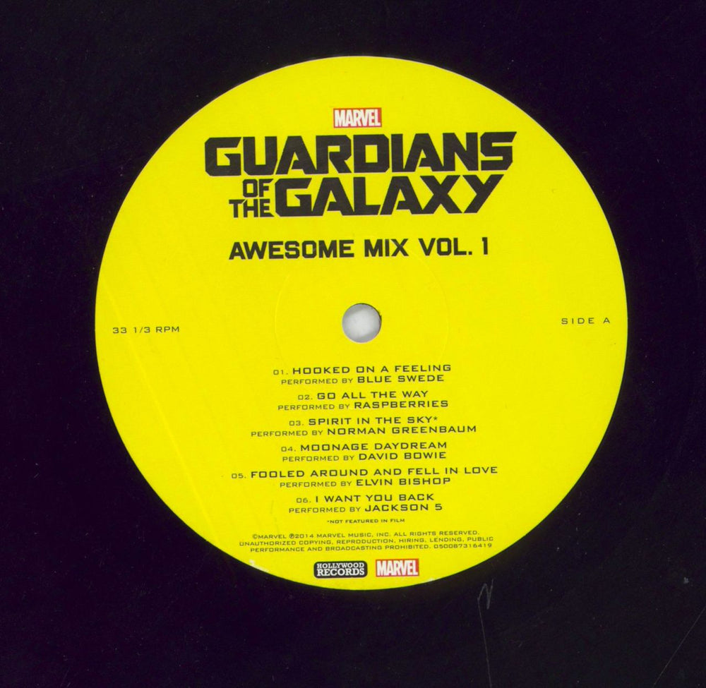 Marvel Guardians Of The Galaxy: Awesome Mix Vol. 1 - 1st Press UK vinyl LP album (LP record) 050087316419