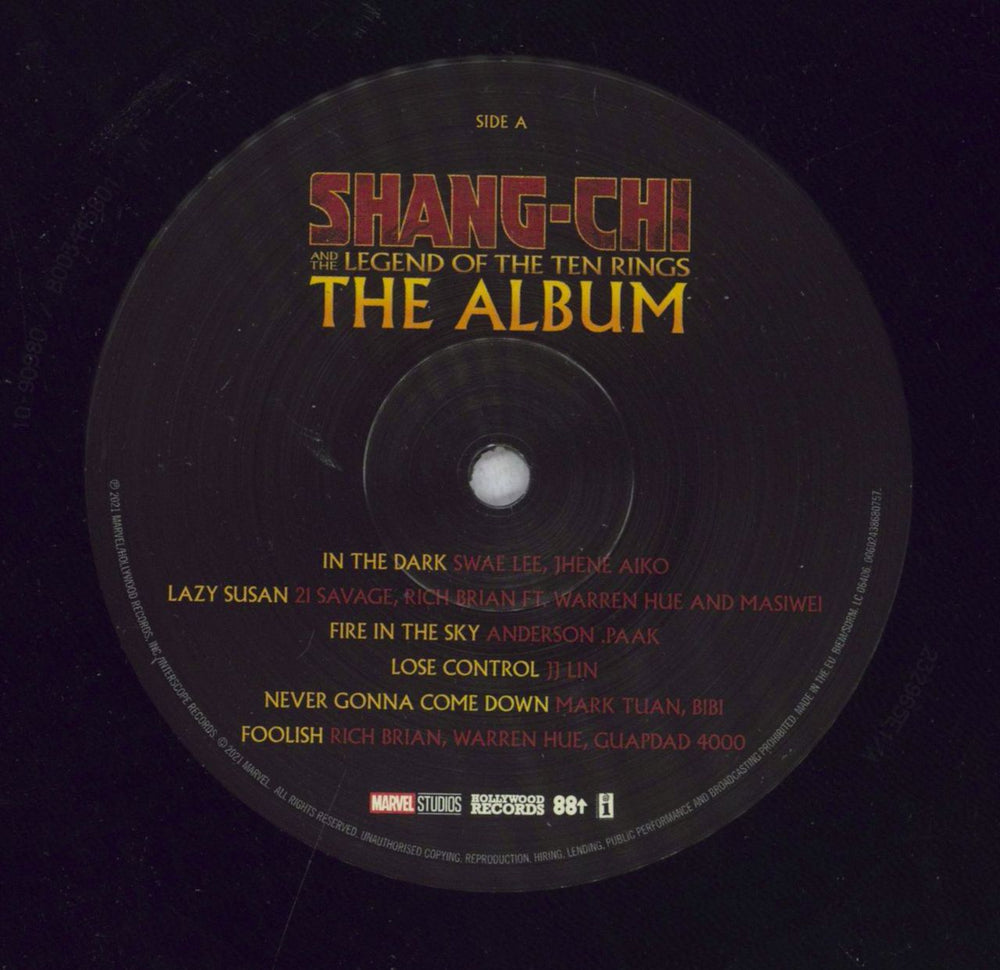 Marvel Shang-Chi And The Legend Of The Ten Rings UK vinyl LP album (LP record)