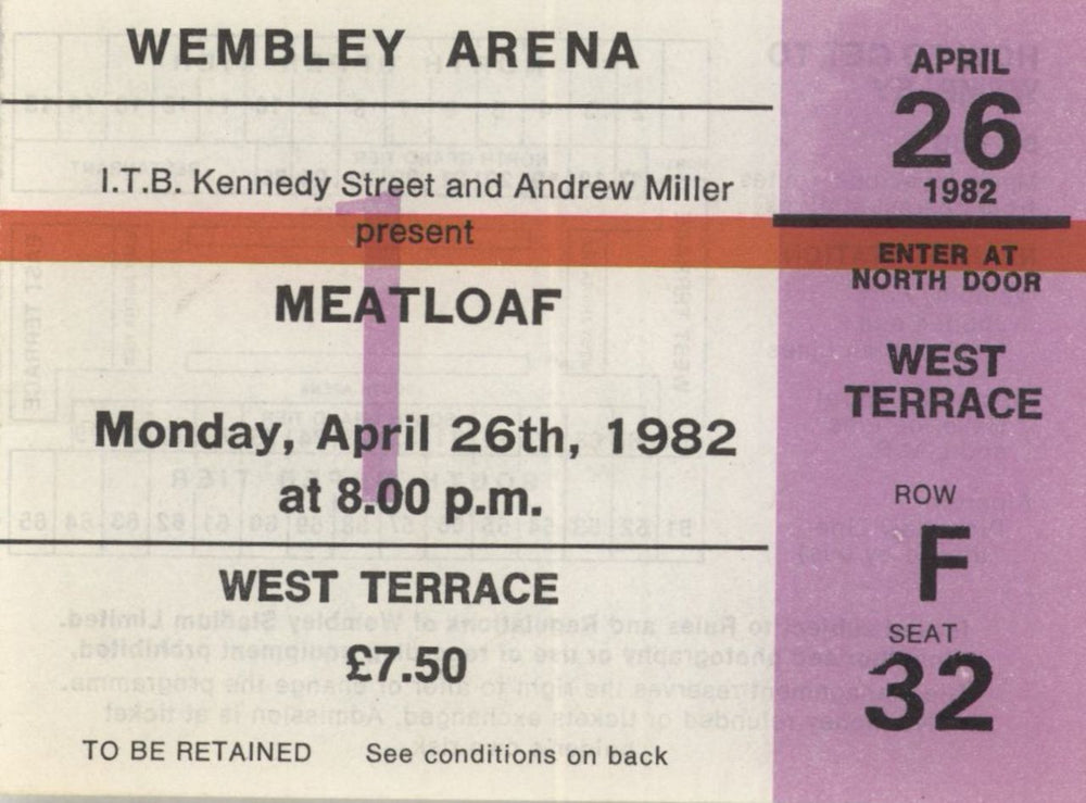 Meat Loaf Neverland Express Euro 82 + Ticket Stub UK tour programme MEATRNE858298