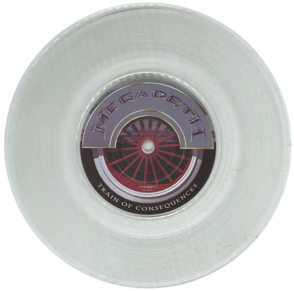 Megadeth Train Of Consequences UK 7" vinyl single (7 inch record / 45) CL730