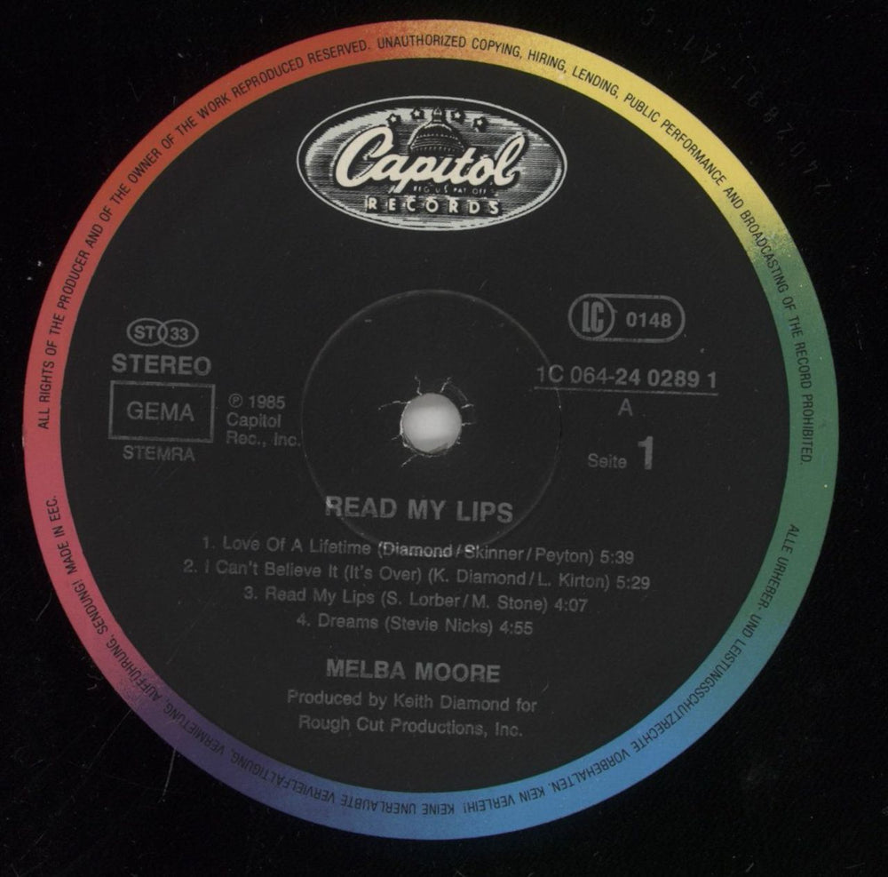 Melba Moore Read My Lips German vinyl LP album (LP record) MP3LPRE860761