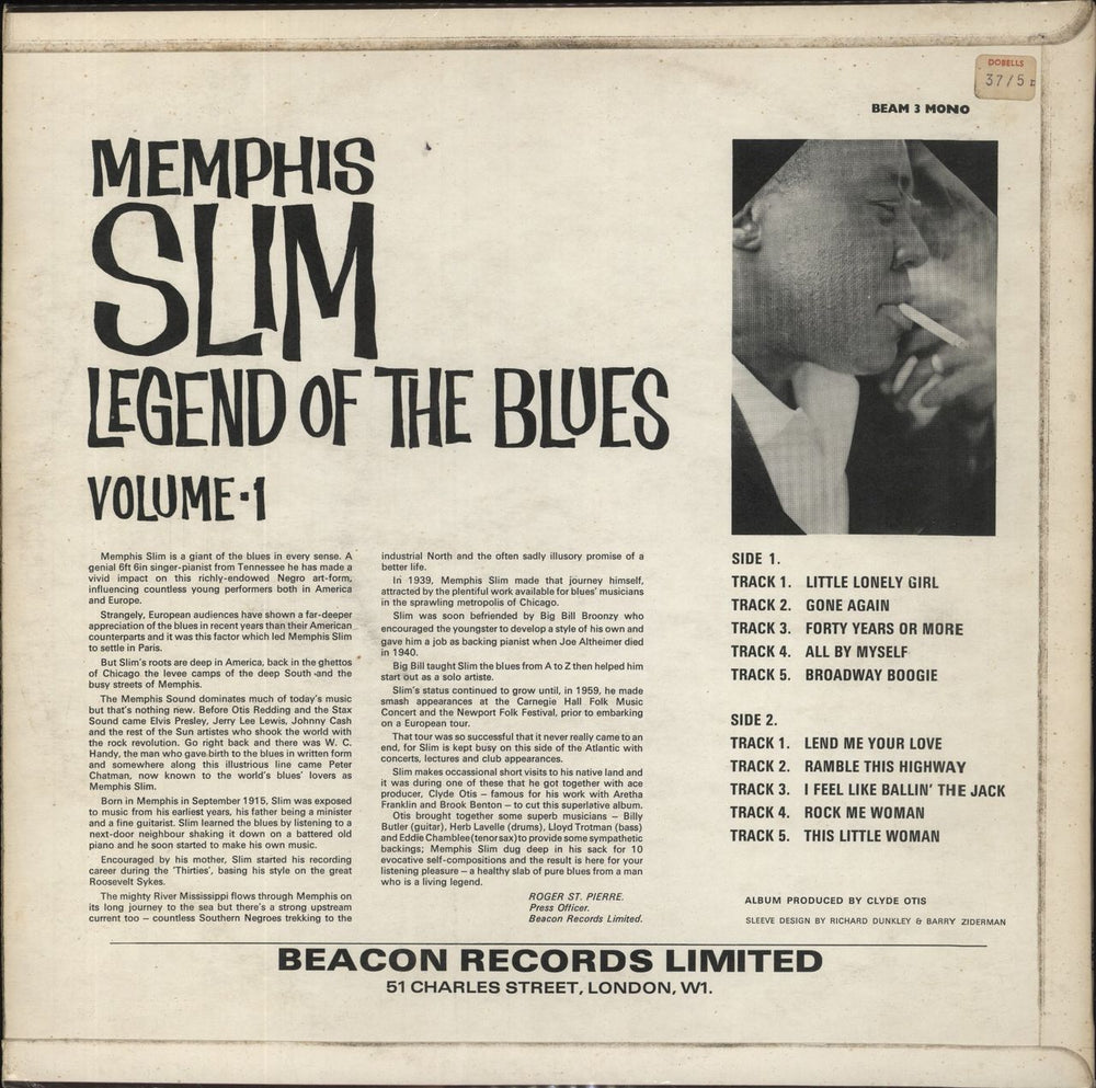 Memphis Slim Legend Of The Blues UK vinyl LP album (LP record)