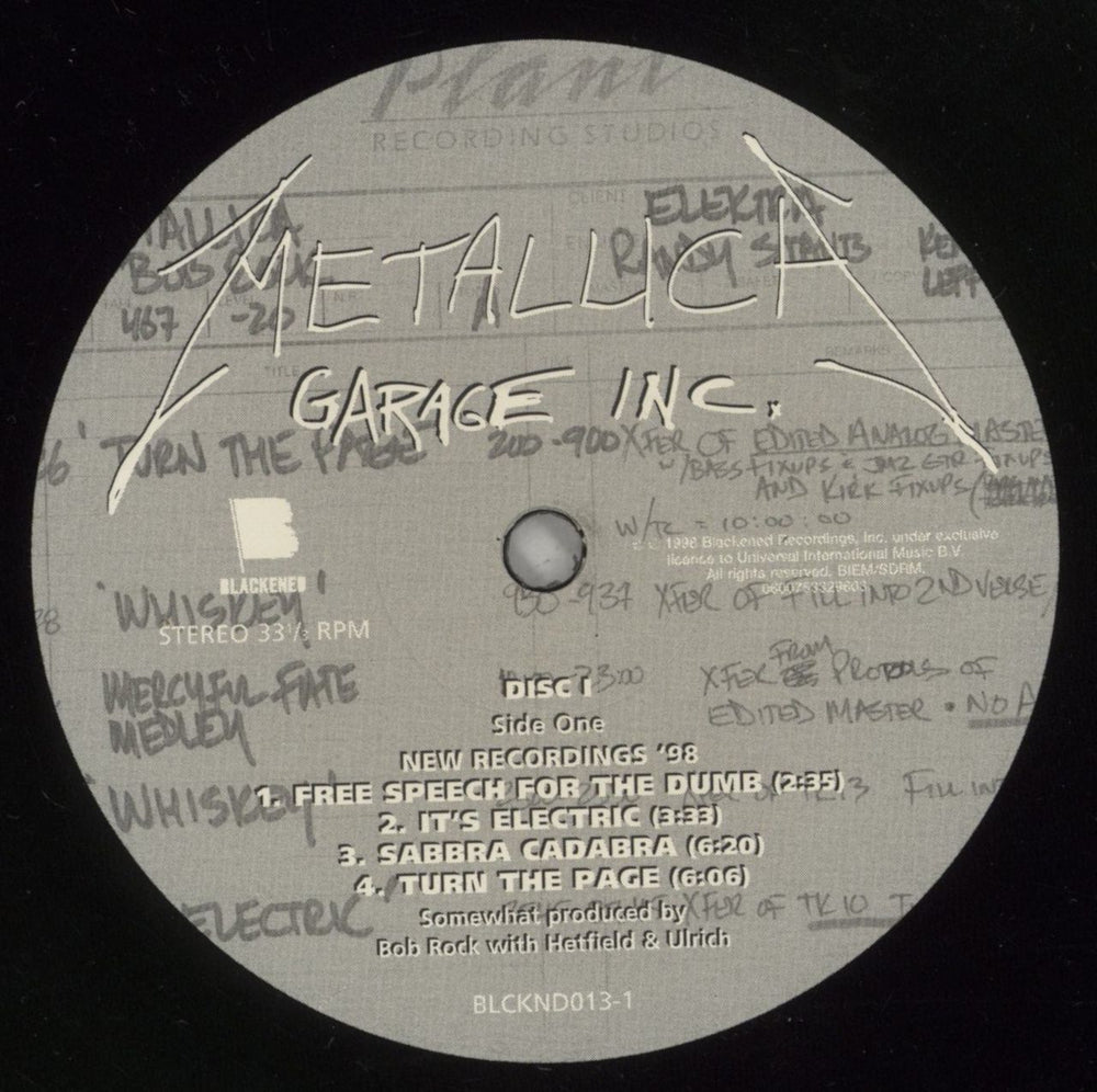 Metallica Garage Inc. - VG UK 3-LP vinyl record set (Triple LP Album) MET3LGA872205