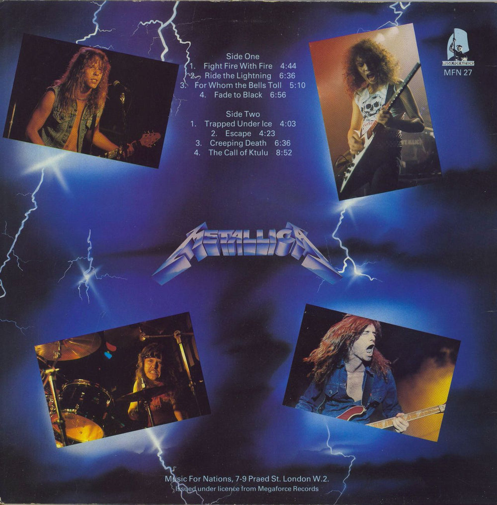 Metallica Ride The Lightning - 1st - French Press + Insert - EX UK vinyl LP album (LP record)