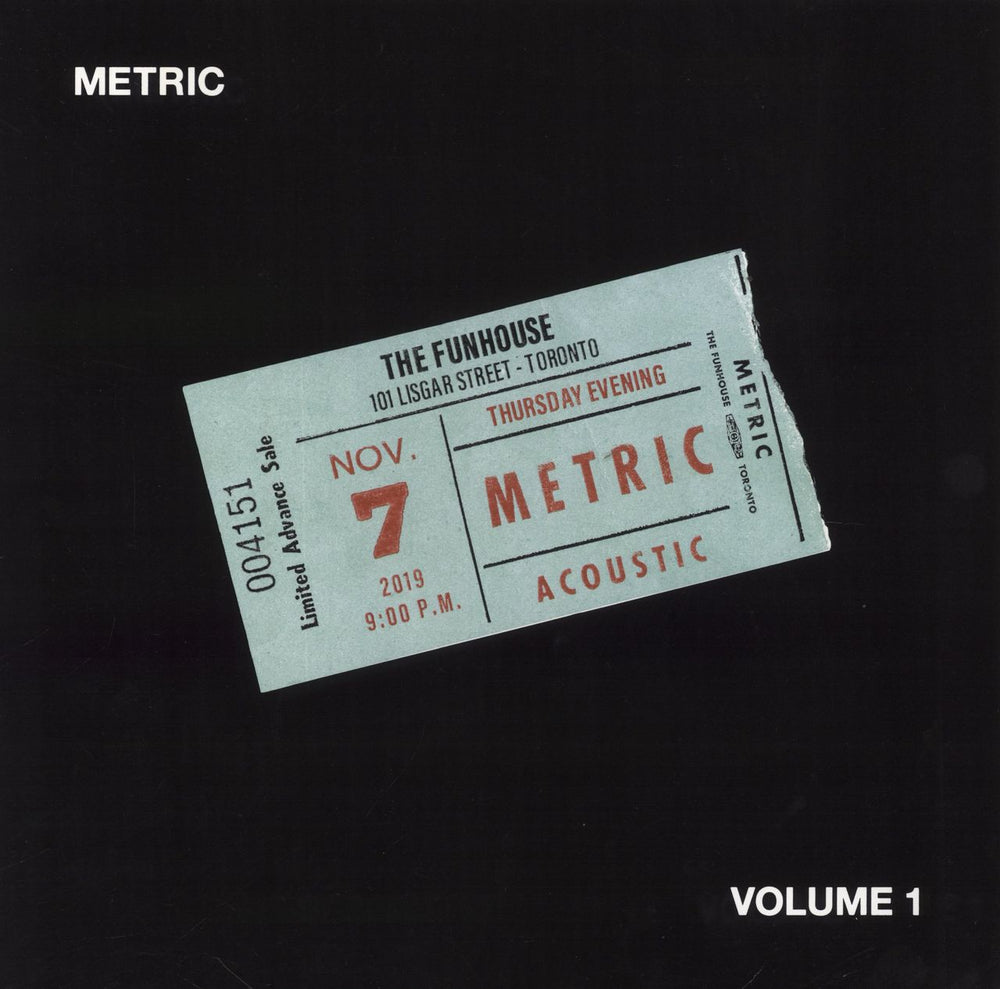 Metric Live At The Funhouse: Volume 1 Canadian 2-LP vinyl record set (Double LP Album)