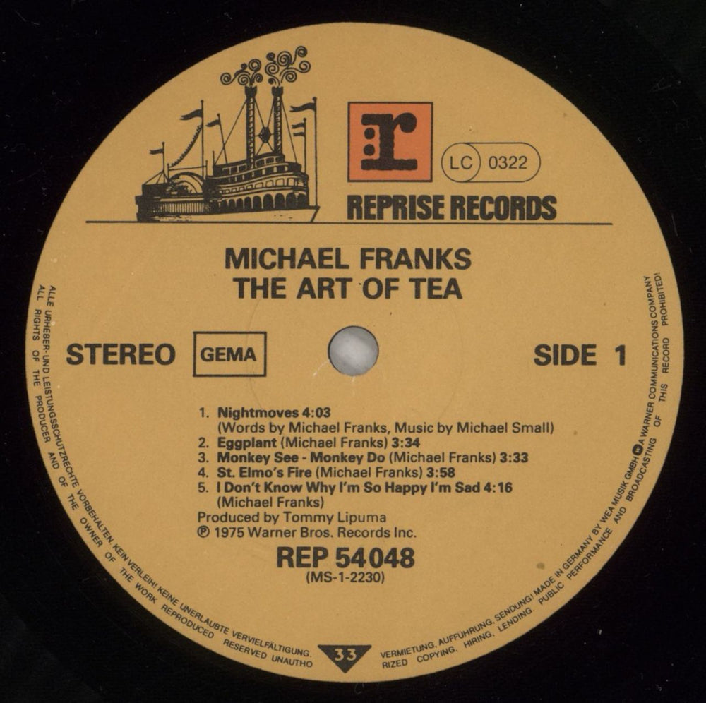 Michael Franks The Art Of Tea German vinyl LP album (LP record) M6DLPTH875903