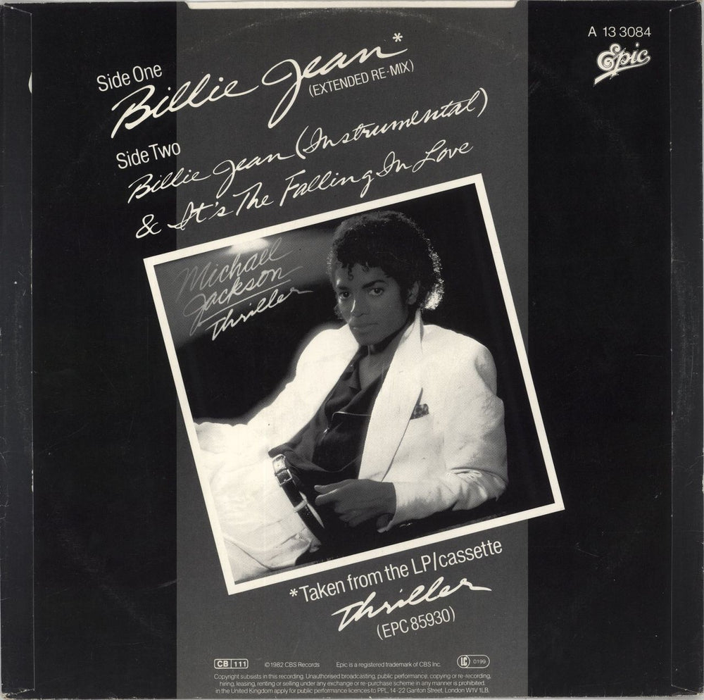 Michael Jackson Billie Jean + Sleeve UK 12" vinyl single (12 inch record / Maxi-single)