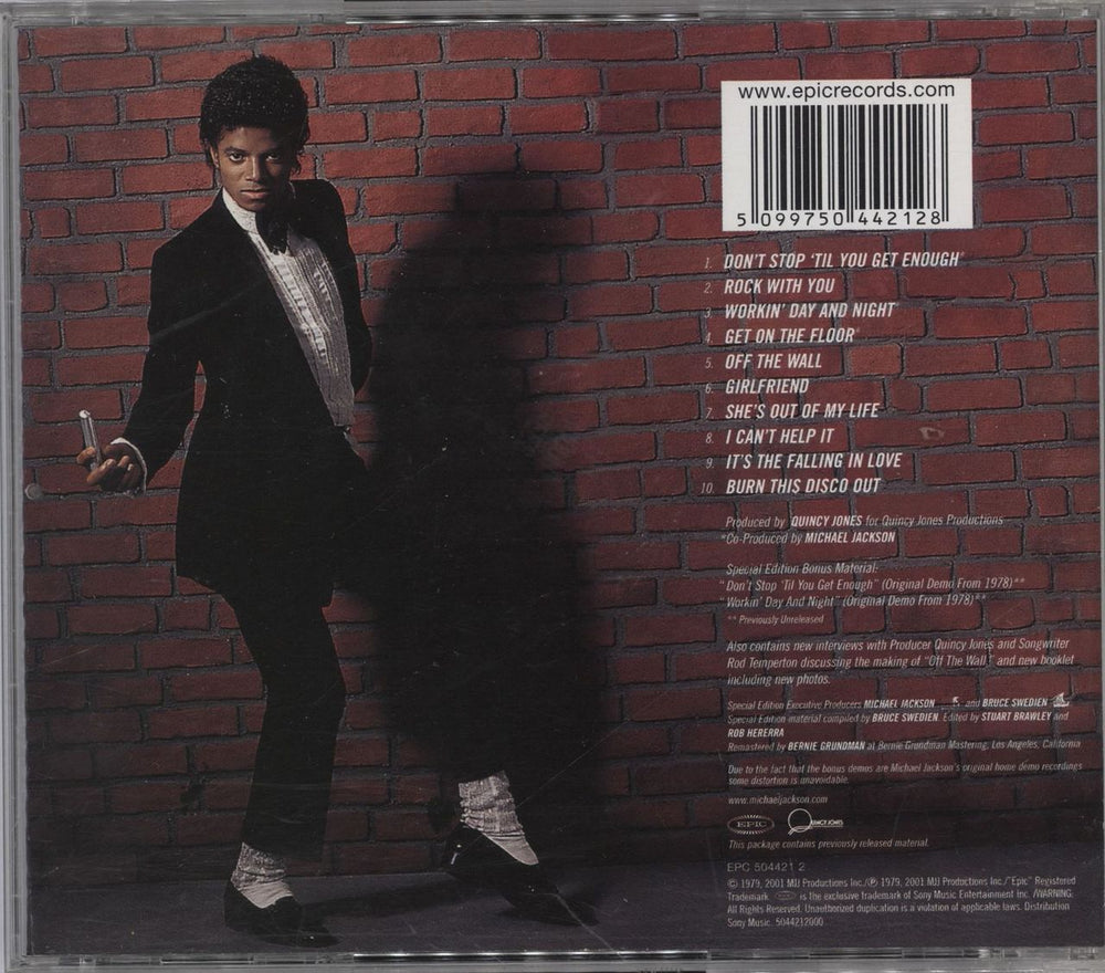 Michael Jackson Off The Wall UK CD album (CDLP) 5099750442128