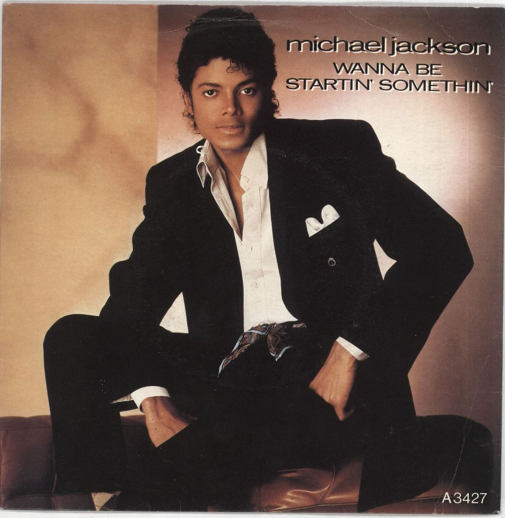 Michael Jackson Wanna Be Startin' Somethin' - Solid + Sleeve UK 7" vinyl single (7 inch record / 45) A3427