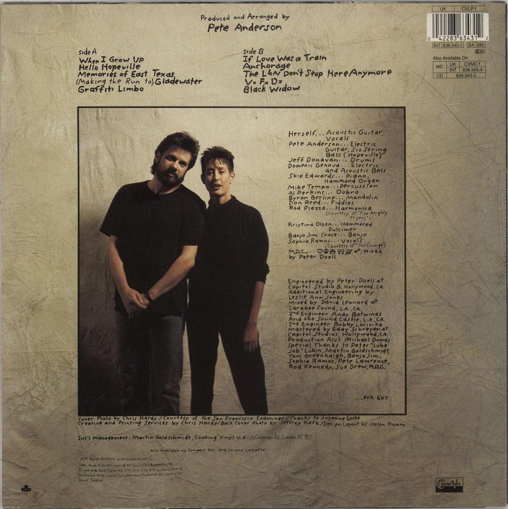 Michelle Shocked Short Sharp Shocked + lyric inner UK vinyl LP album (LP record) 042283634312